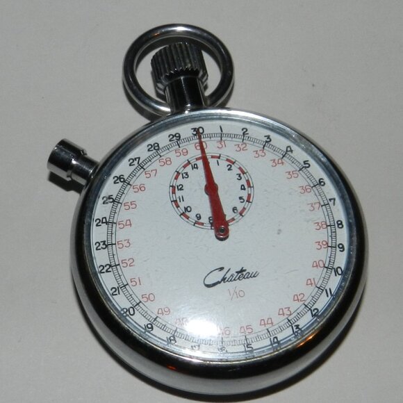 Vintage Chateau Stop Watch 1/10 Time Piece Pocket Timer WORKS - Picture 12 of 13
